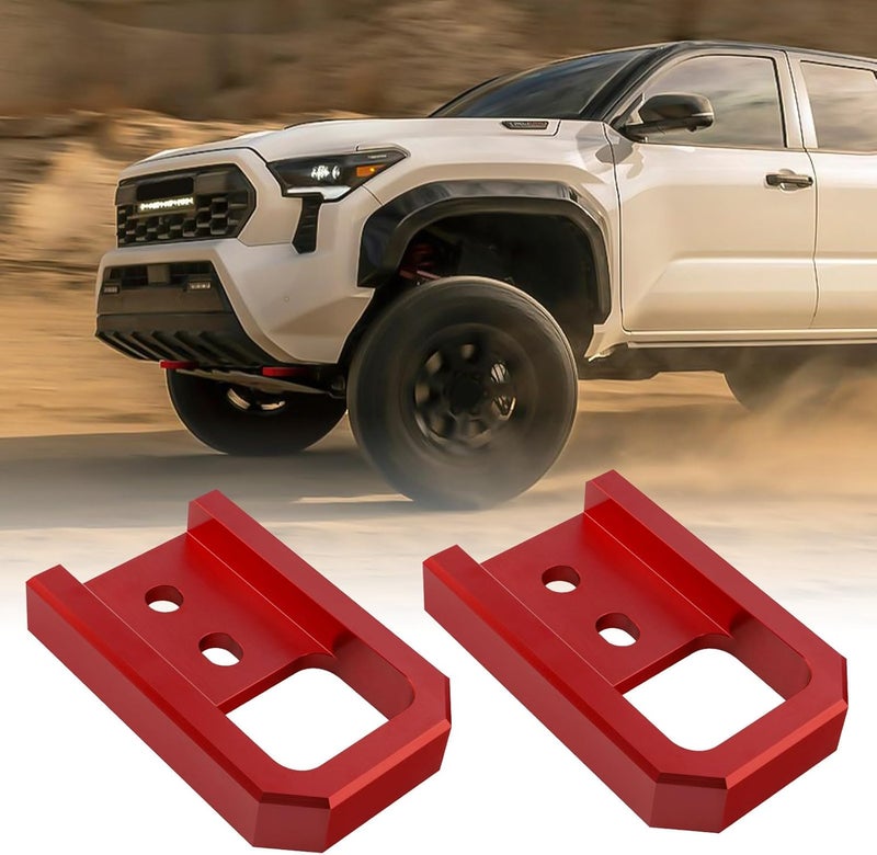 TECHPICCO Tow Hooks for Tacoma 2024-2026/4Runner 2025-2026/Land Cruiser 250 2024-2025, Car Tow Hooks Compatible with Toyota Tacoma/4Runner/Land Cruiser 250 Accessories (Red) - Image 1